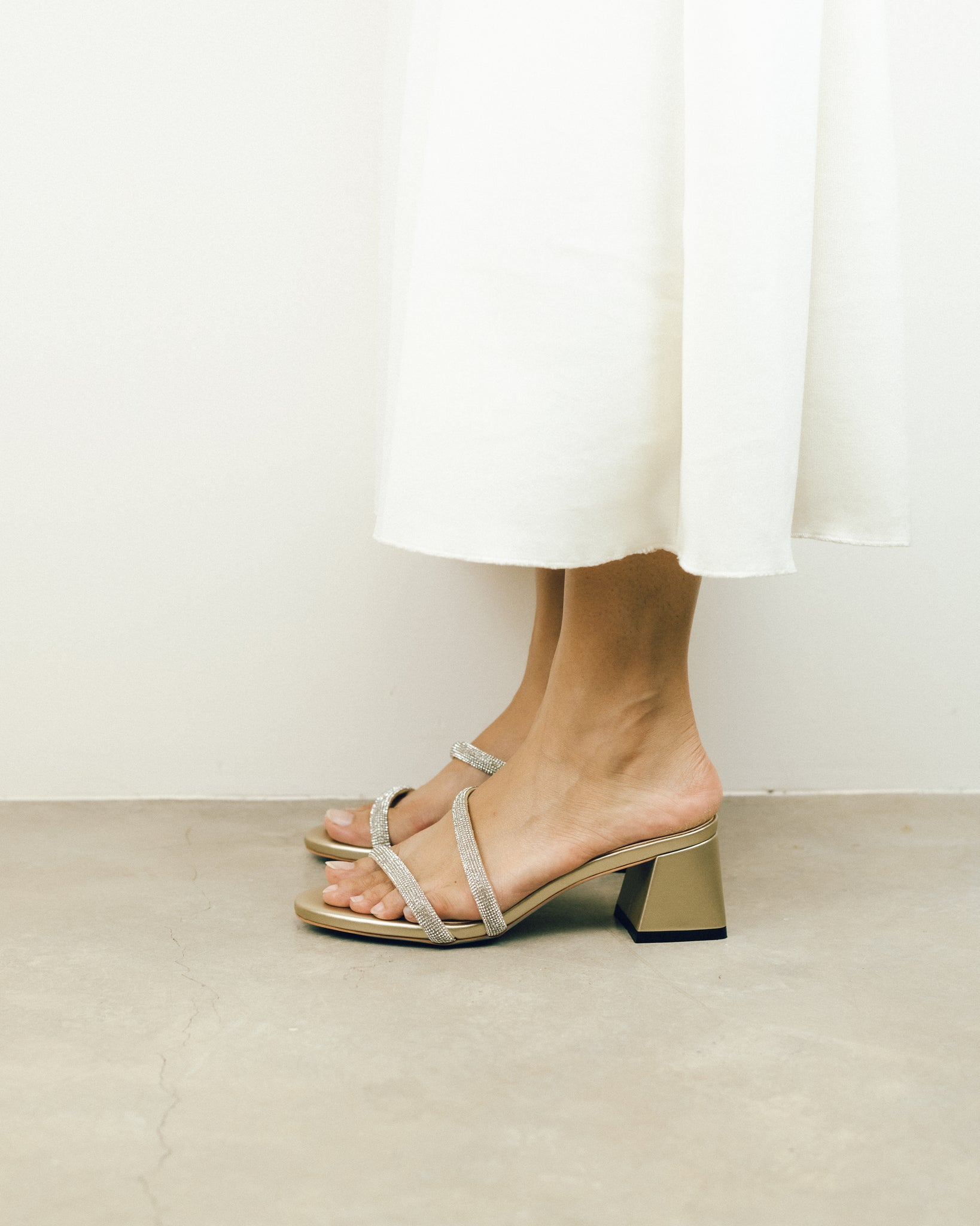 Elle Crystal Embellished Strappy Heels – VICI